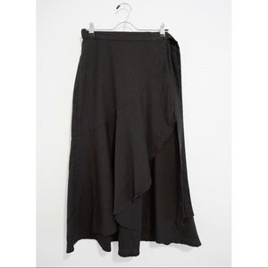 Cuyana Linen Ruffle Wrap Skirt, SM